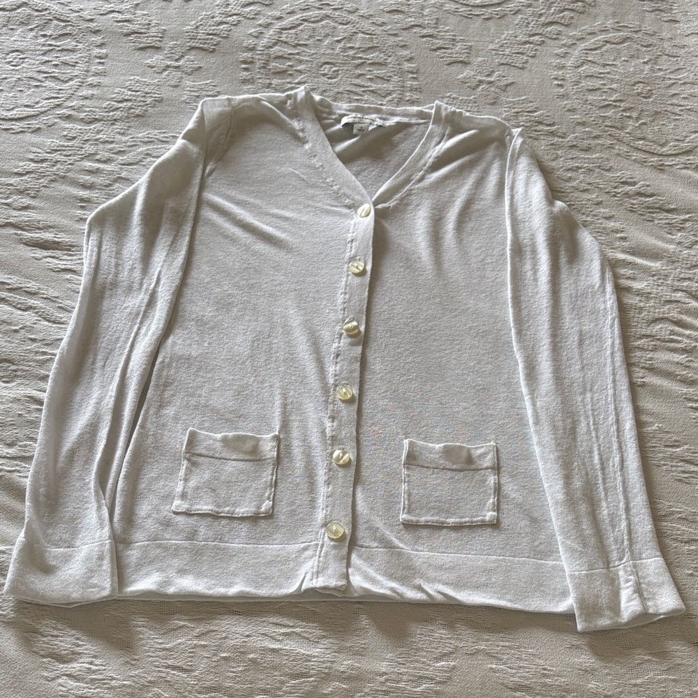Banana Republic Women's White Cardigan Sweater Gently Loved S